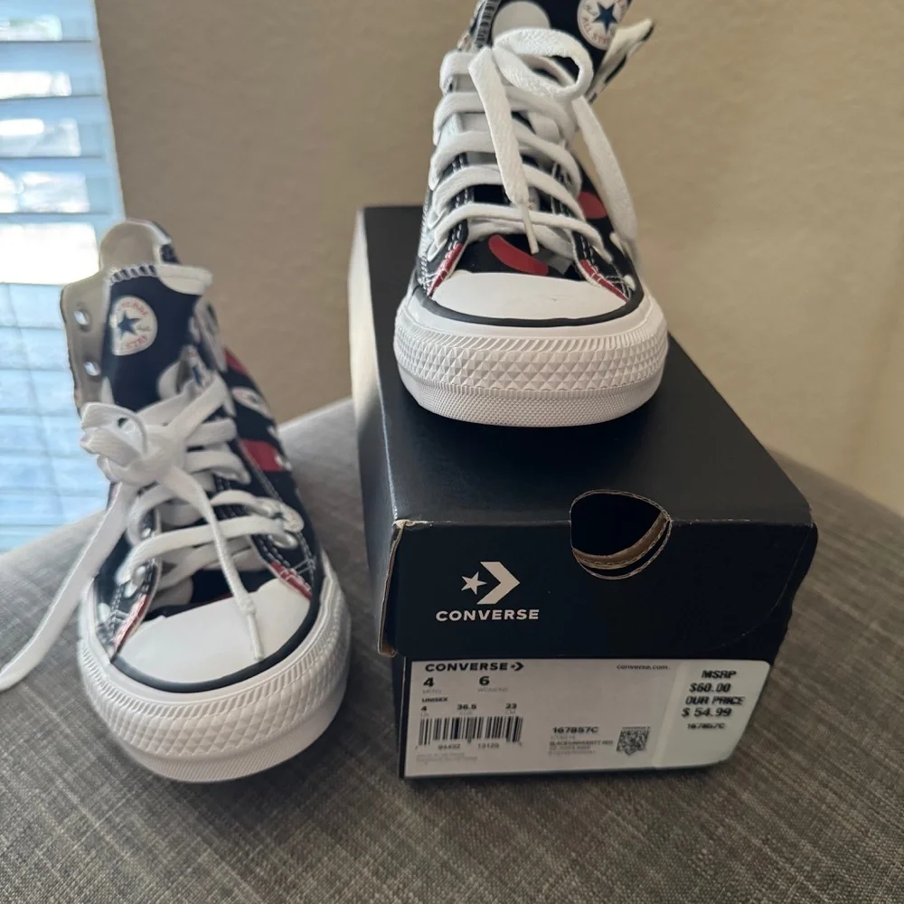 Converse Chuck Taylor All Star Polka Dot High Top Sneakers Size 6 - Picture 2 of 5